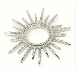 Sterling Silver Sunburst CZ Pendant